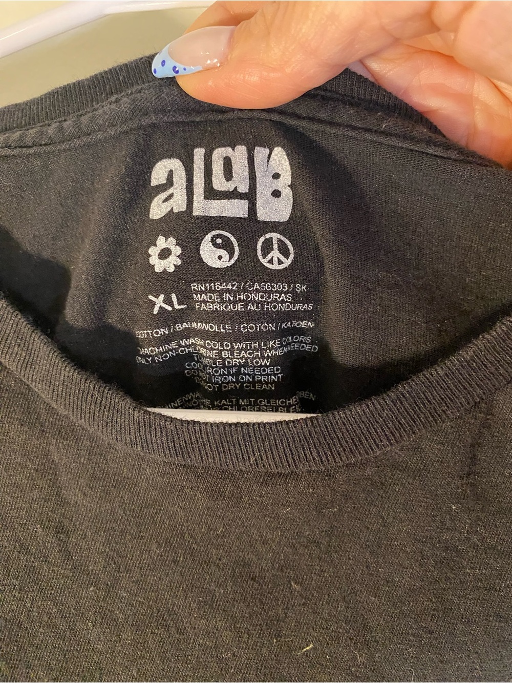 Black Tee with Colorful Mushroom Graphic - Picture 3 of 7